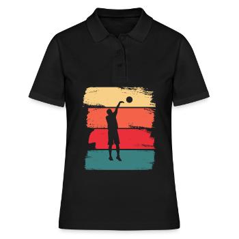 Basketball Basketballer Basketball Spieler - Frauen Polo Shirt - Schwarz - Vorne - Ailine (174cm)