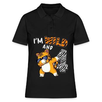 I'm Wild and 4 jungle animal toddler shirt - Women's Polo Shirt - black - Front - Ailine (174cm)