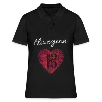 Altschlüssel Chor Musik Alt Sängerin Musikverein - Frauen Polo Shirt - Schwarz - Vorne - Ailine (174cm)