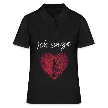 Violinschlüssel Chor Musik Sopran Sängerin Singen - Frauen Polo Shirt - Schwarz - Vorne - Ailine (174cm)