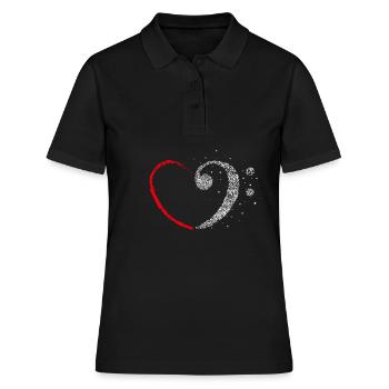 Bass clef choir music music teacher musician - Women's Polo Shirt - black - Front - Ailine (174cm)