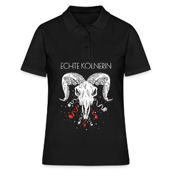 Echte Kölnerin Köln Cologne Colonia Fußballfan - Frauen Polo Shirt - Schwarz - Vorne - Ailine (174cm)