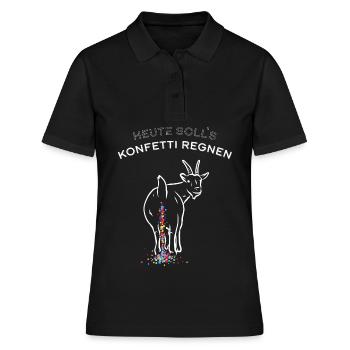 Konfetti Regnen Karneval Fastelovend Närrisch Jeck - Frauen Polo Shirt - Schwarz - Vorne - Ailine (174cm)