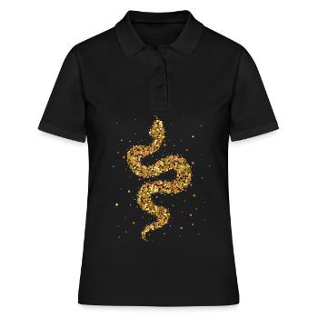 Schlange Schlangen Terrarium Kornatter Natter - Frauen Polo Shirt - Schwarz - Vorne - Ailine (174cm)