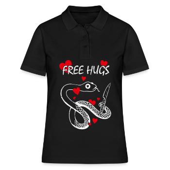 Free Hugs Würgeschlange Schlangen Boa Python - Frauen Polo Shirt - Schwarz - Vorne - Ailine (174cm)