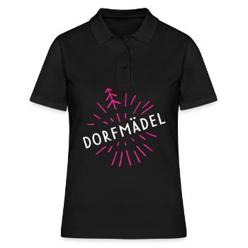 Dorfmädel Dorfmädchen Dorfleben Landleben Dorffest - Frauen Polo Shirt - Schwarz - Vorne - Ailine (174cm)