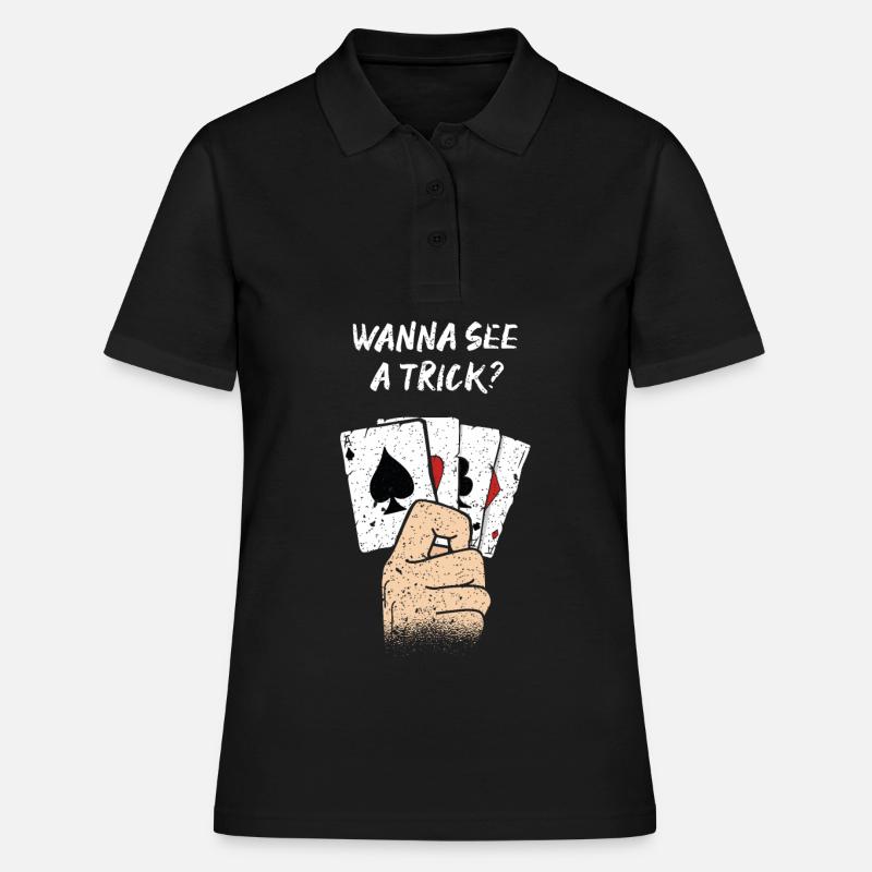 Magic Card Tricks Card Magic Magic Trick Magic Magic Magic T - Women's Polo Shirt - black