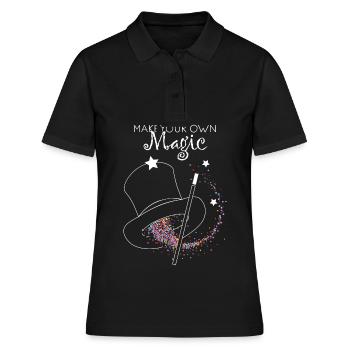 Sorcier Chapeau Tricksters Magicien Spectacle de magie - Polo Femme - noir - Devant - Ailine (174cm)