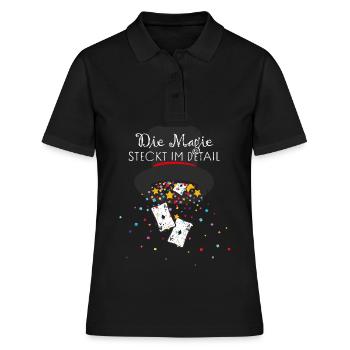 Magier Kartentricks Kartenmagie Kartenzauber Magie - Frauen Polo Shirt - Schwarz - Vorne - Ailine (174cm)