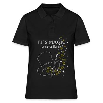 Illusionniste Tour de magie Chapeau de sorcier Magicien - Polo Femme - noir - Devant - Ailine (174cm)