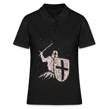 Ritter Kreuzritter Tempelritter Ritterrüstung - Frauen Polo Shirt - Schwarz - Vorne - Ailine (174cm)