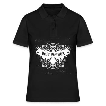 Marché médiéval médiéval de Vathor Viking Odin - Polo Femme - noir - Devant - Ailine (174cm)