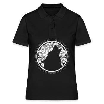Odins Wolf Wölfe Winkinger Keltischer Knoten - Frauen Polo Shirt - Schwarz - Vorne - Ailine (174cm)