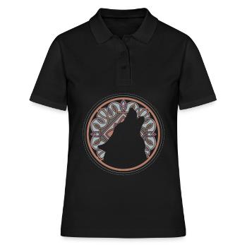 Odins Wolf Wikinger Wölfe Mittelalter Mythologie - Frauen Polo Shirt - Schwarz - Vorne - Ailine (174cm)