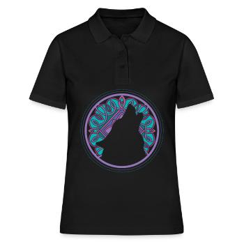 Wolf Wikinger Wölfe Mittelaltermarkt Wikingerin - Frauen Polo Shirt - Schwarz - Vorne - Ailine (174cm)