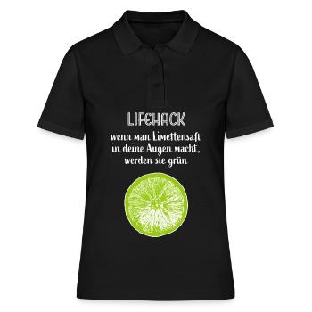 Limette Limetten tropische Früchte Sommerfrucht - Frauen Polo Shirt - Schwarz - Vorne - Ailine (174cm)
