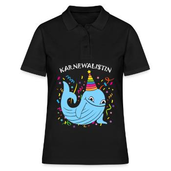Karnevalist Kölner Karneval Konfetti Närrin Jeckin - Frauen Polo Shirt - Schwarz - Vorne - Ailine (174cm)