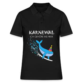 Carnival, Confetti, Surfing, Surfboard, Waves, Surfing - Women's Polo Shirt - black - Front - Ailine (174cm)