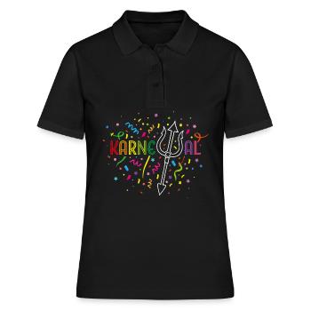 Carnival, Carnival, Confetti, Fasnacht, Fastelovend - Women's Polo Shirt - black - Front - Ailine (174cm)