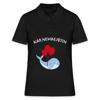 Karnewal Karneval Konfetti Jeckin Weiberfasnacht - Frauen Polo Shirt - Schwarz - Vorne - Ailine (174cm)