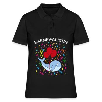 Karnevalist Karneval Fasching Konfetti Närrin - Frauen Polo Shirt - Schwarz - Vorne - Ailine (174cm)