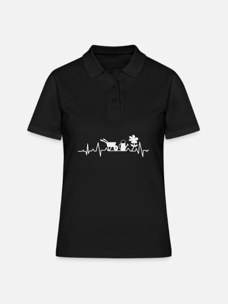 Garten Herzschlag - Frauen Polo Shirt - Schwarz