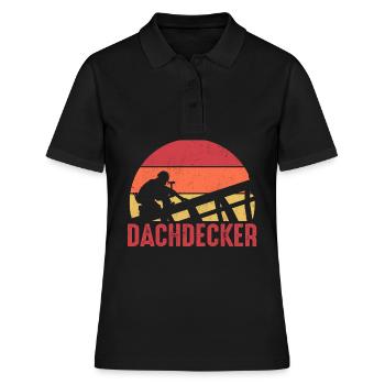 Dachdecker - Frauen Polo Shirt - Schwarz - Vorne - Ailine (174cm)