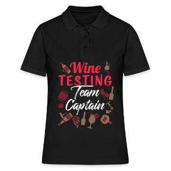 Vin rouge vin vin blanc vin verre vinificateur cadeau - Polo Femme - noir - Devant - Ailine (174cm)