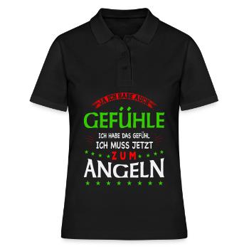 Pêche Pêche Pêche pêche poisson pêche cadeau de pêche - Polo Femme - noir - Devant - Ailine (174cm)