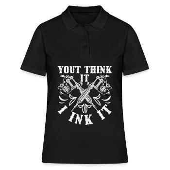 Tattoo - Frauen Polo Shirt - Schwarz - Vorne - Ailine (174cm)
