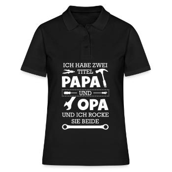 Deux titres papa papy - Polo Femme - noir - Devant - Ailine (174cm)