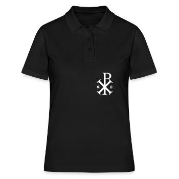 Jésus Chi Rho Le monogramme du Christ - Polo Femme - noir - Devant - Ailine (174cm)