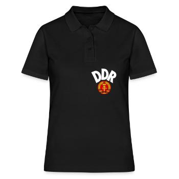 Maillot de football de la RDA - Polo Femme - noir - Devant - Ailine (174cm)