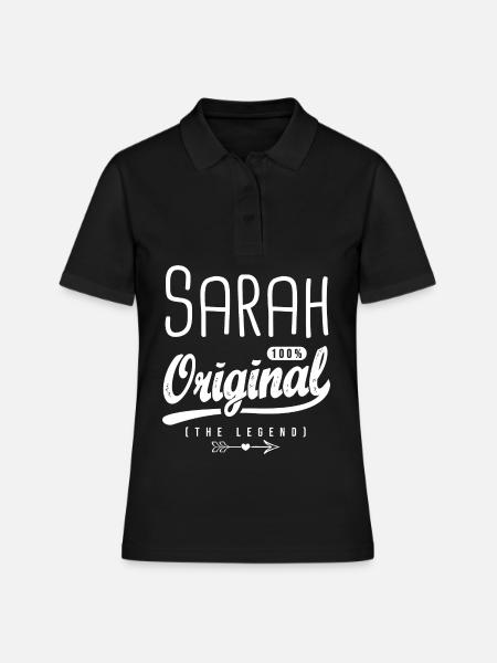 Sarah ORIGINAL shirt personnalisé prénom Sarah - Polo Femme - noir