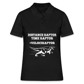 Distance Raptor Time Raptor Velociraptor Dino Math - Frauen Polo Shirt - Schwarz - Vorne - Ailine (174cm)