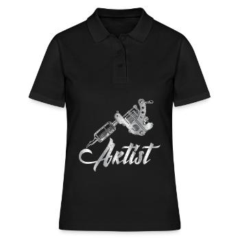 Tattoo - Frauen Polo Shirt - Schwarz - Vorne - Ailine (174cm)