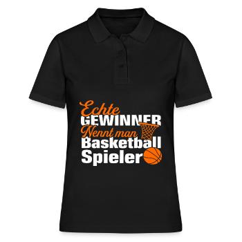 Basketballspieler Basketballer Basketball Spruch - Frauen Polo Shirt - Schwarz - Vorne - Ailine (174cm)