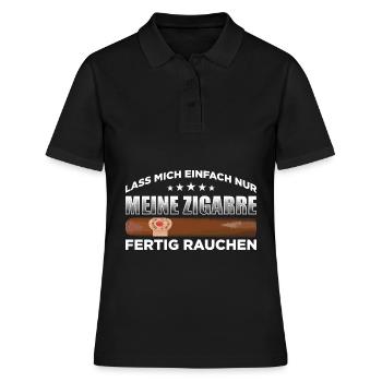 Zigarre Rauchen Für Zigarrenliebhaber Zigarrenrauc - Frauen Polo Shirt - Schwarz - Vorne - Ailine (174cm)
