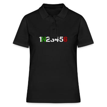 Changement de vitesse moto 1N23456 pulsation cardiaque ECG impulsion - Polo Femme - noir - Devant - Ailine (174cm)