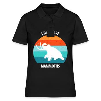 Lustiges Mammut Steinzeit Eiszeit Design Urzeit - Frauen Polo Shirt - Schwarz - Vorne - Ailine (174cm)