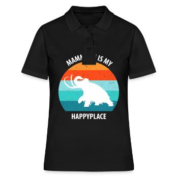 Lustiges Mammut Steinzeit Eiszeit Design Urzeit - Frauen Polo Shirt - Schwarz - Vorne - Ailine (174cm)
