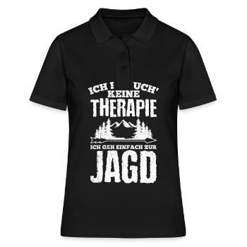 Ich brauch keine Therapie ich geh einfach zur Jagd - Frauen Polo Shirt - Schwarz - Vorne - Ailine (174cm)
