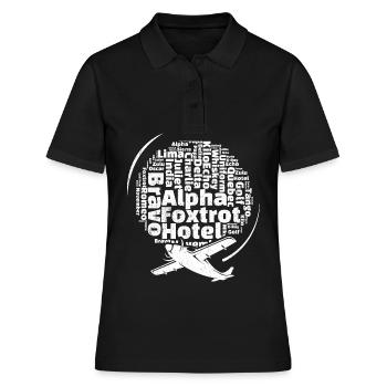 Phonetic Alphabet - Namen Alphabet Zeichen Phoneti - Frauen Polo Shirt - Schwarz - Vorne - Ailine (174cm)