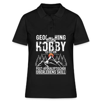 Geocaching Ist Kein Hobby - GPS Cache Fans Schnitz - Frauen Polo Shirt - Schwarz - Vorne - Ailine (174cm)