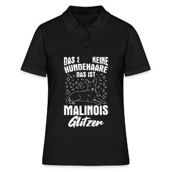 Ce n’est pas du poil de chien, c’est des paillettes malinois - Polo Femme - noir - Devant - Ailine (174cm)