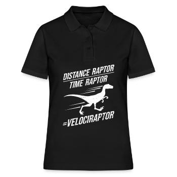 Distance Raptor Time Raptor Velociraptor Dinosauri - Frauen Polo Shirt - Schwarz - Vorne - Ailine (174cm)