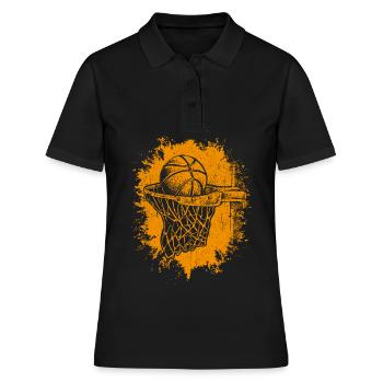 Dunking Basketball Spieler Korbleger Basketballeri - Frauen Polo Shirt - Schwarz - Vorne - Ailine (174cm)