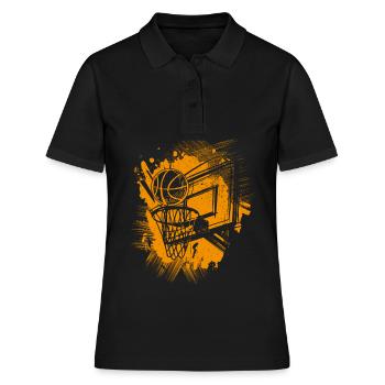 Dunking Basketball Spieler Korbleger Basketballeri - Frauen Polo Shirt - Schwarz - Vorne - Ailine (174cm)
