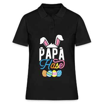 Cadeau de papa lapin Pâques Fête des pères Papa lapin - Polo Femme - noir - Devant - Ailine (174cm)