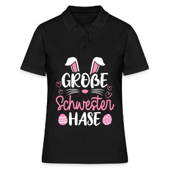 Grande soeur lapin de Pâques lapin famille Pâques Ges - Polo Femme - noir - Devant - Ailine (174cm)